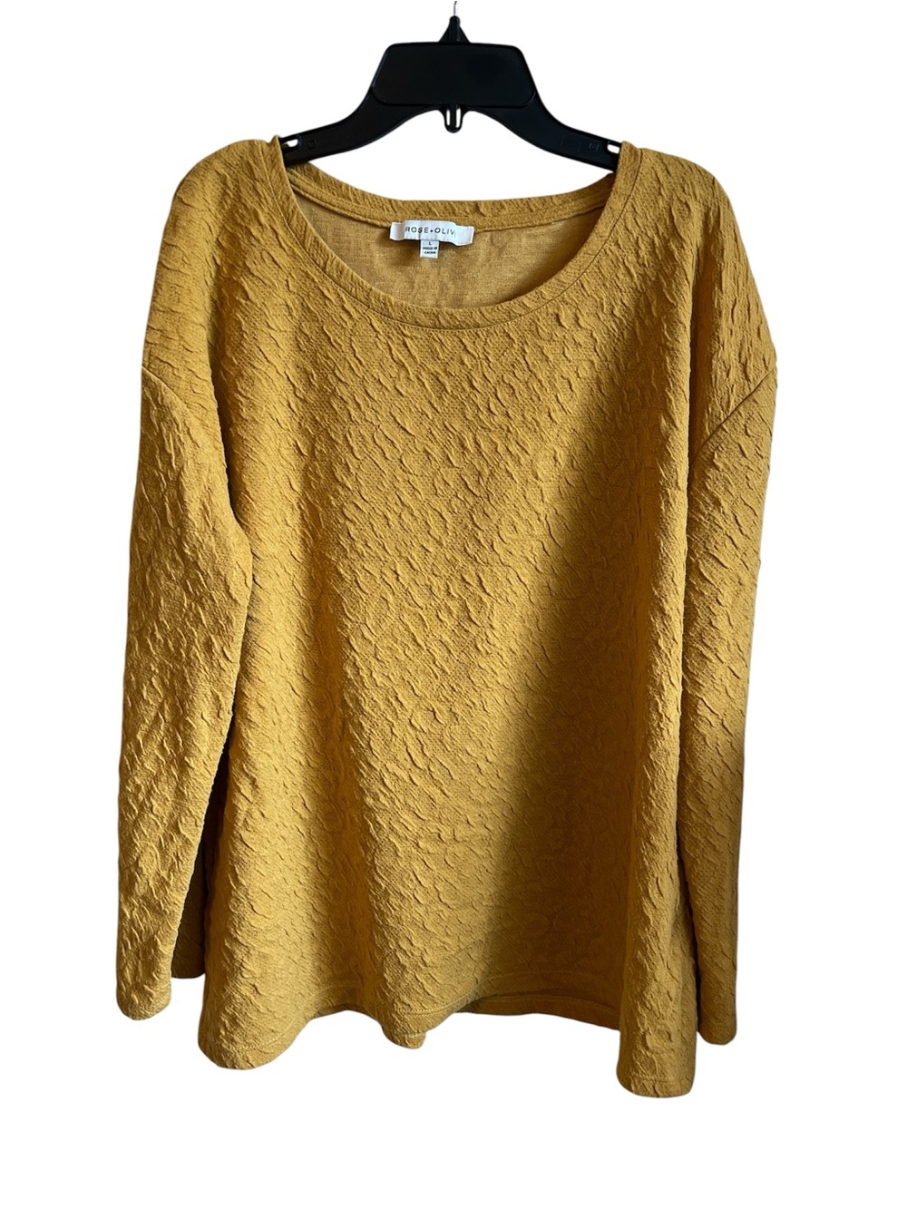 Rose and Olive Mustard Yellow Long Sleeve